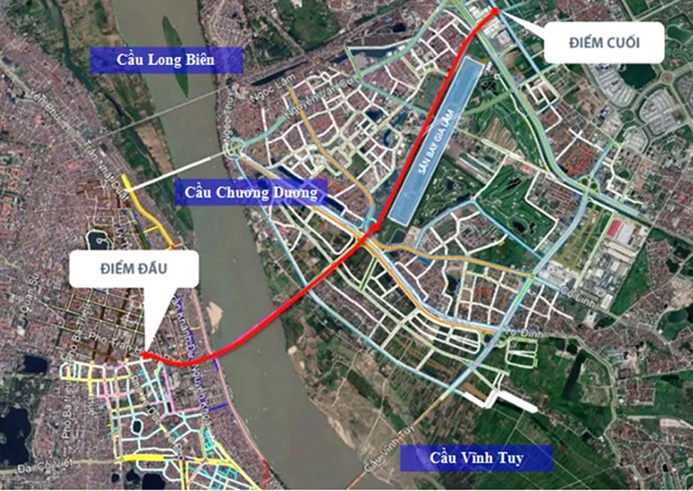 Bản đồ quy hoạch và tiến độ khởi công cầu Trần Hưng Đạo Hà Nội